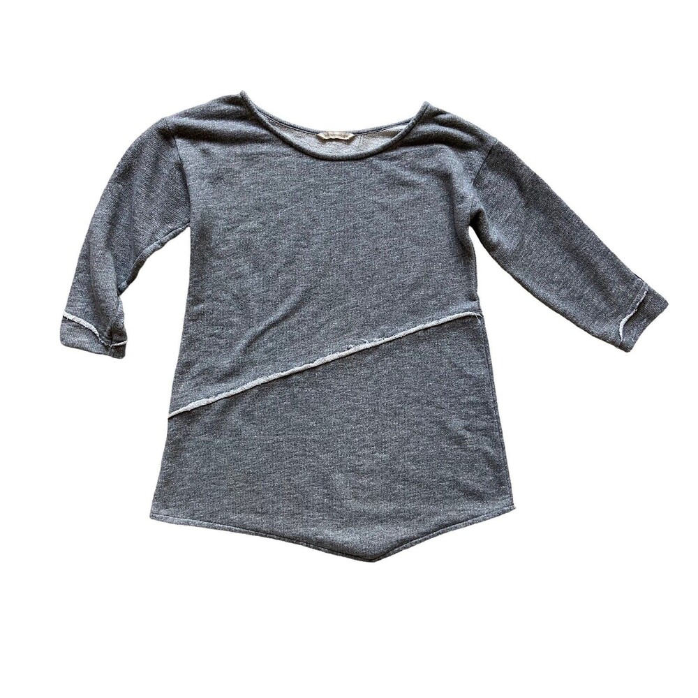 Soft Surroundings French Terry Asymmetric Tunic Top Size‎ XS Gray Comfycore Chic